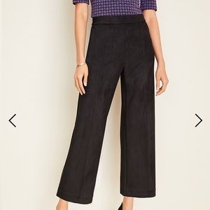 Ann Taylor Faux Suede Wide-Leg Crop Pant